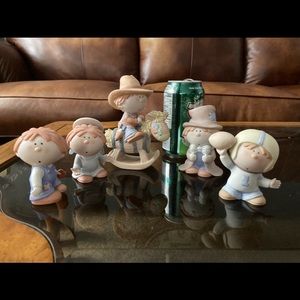 Bumpkins collection.  Pop can for size reference. One has small paint chip.